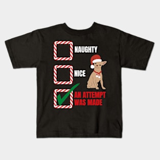 Naughty or Nice Christmas Chihuahua Dog Kids T-Shirt